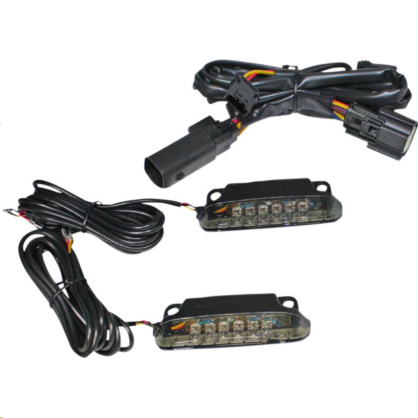 LED Saddlebag Rail Light Bars - Smoke Lens