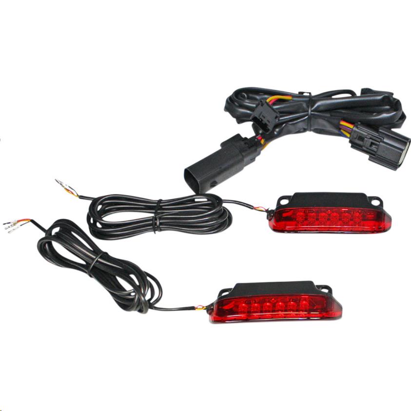 LED Saddlebag Rail Light Bars - Red Lens