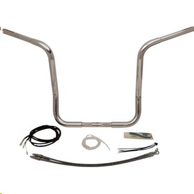 1-1/4in. EZ Install Handlebar Kit with Round Top Handlebars - Chrome