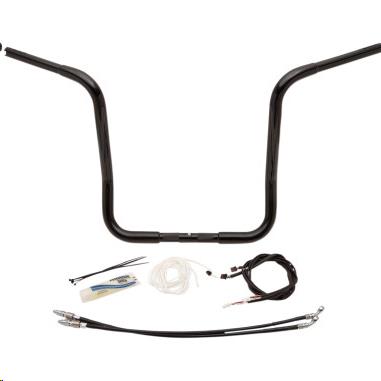 1-1/4in. EZ Install Handlebar Kit with Round Top Handlebars - Gloss Black