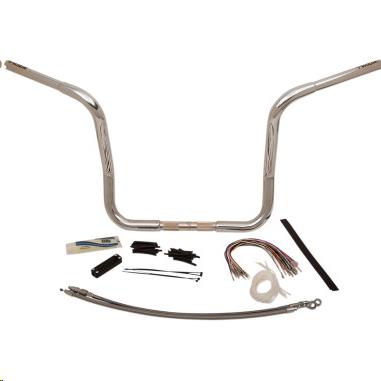 1-1/4in. EZ Install Handlebar Kit with Round Top Handlebars - Chrome