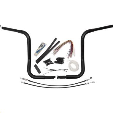 1-1/4in. EZ Install Handlebar Kit with Round Top Handlebars - Gloss Black
