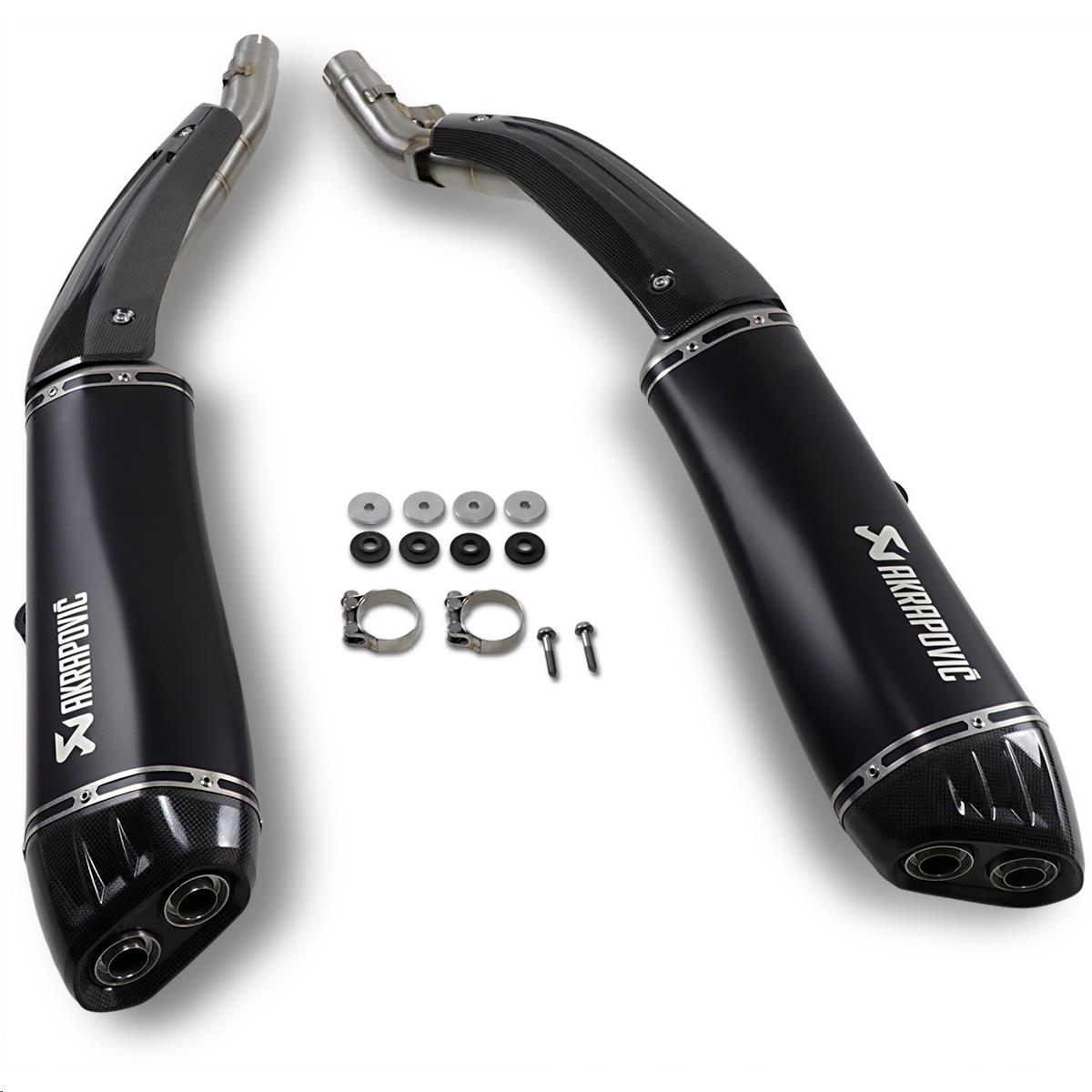 Slip-On Line Dual Exhaust - Black Titanium Mufflers