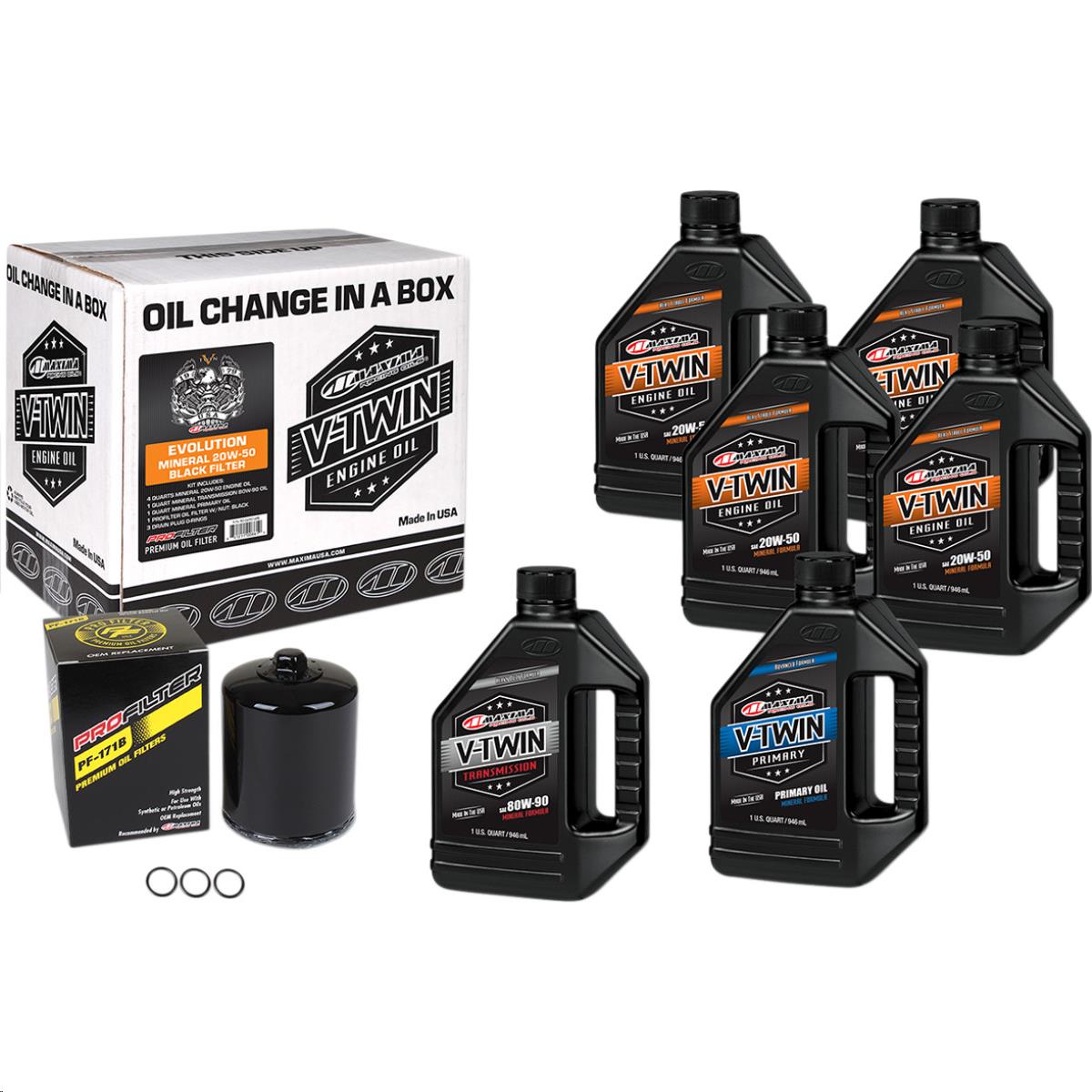 Evolution Big Twin Mineral Oil Change Kit with Black Filter