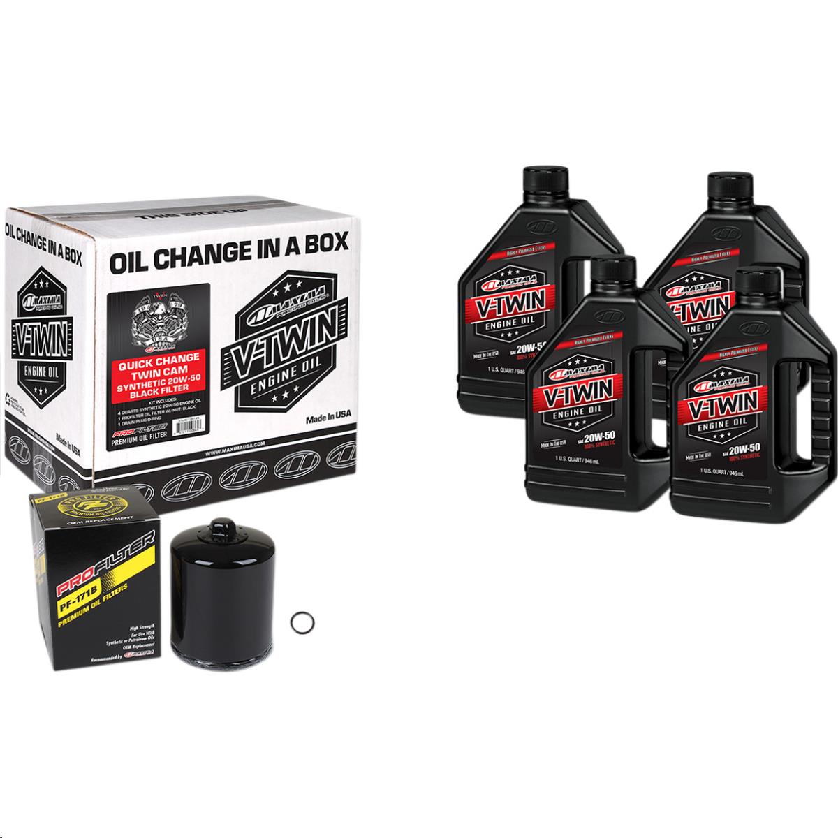 Twin Cam Synthetic Quick Oil Change Kit with Black Filter