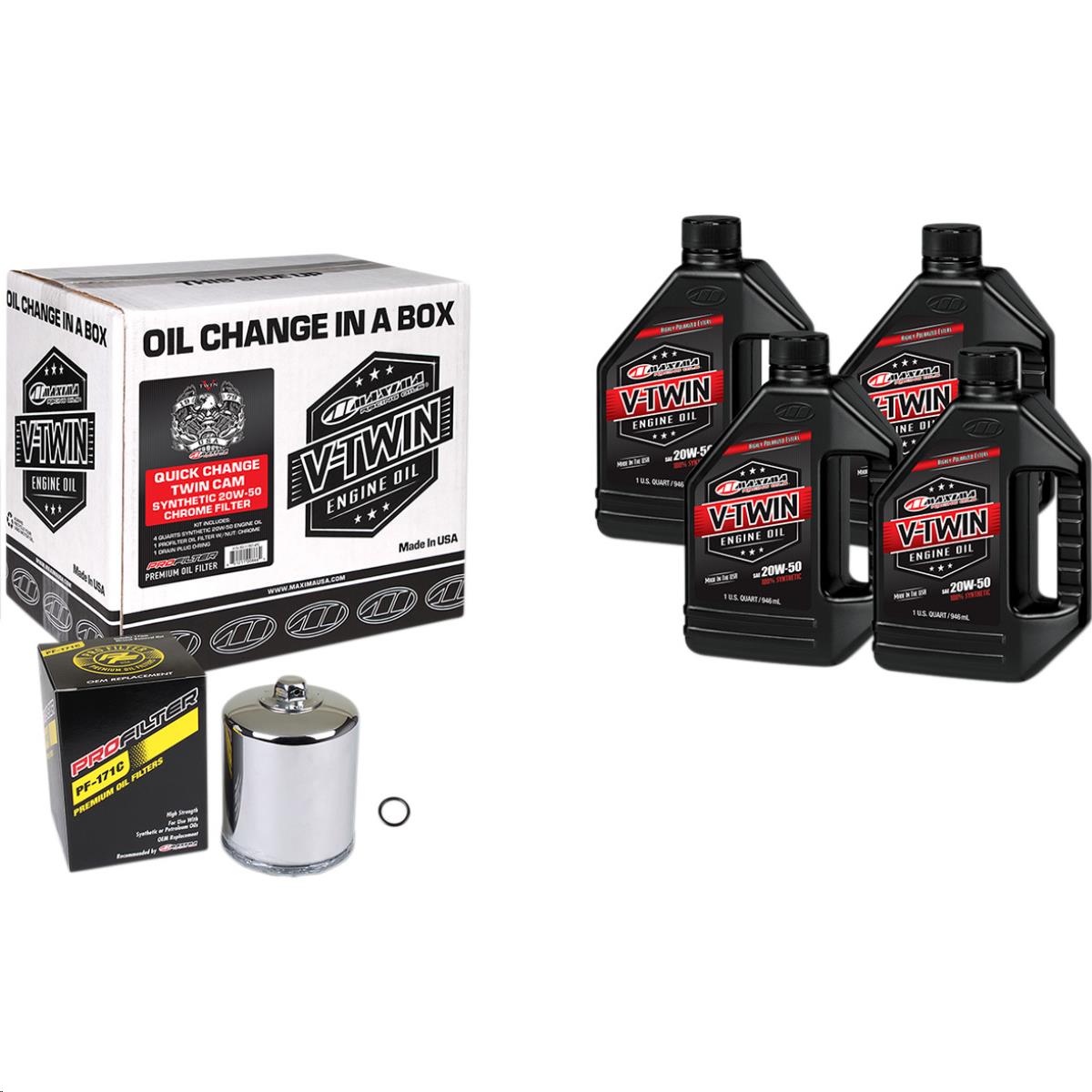 Twin Cam Synthetic Quick Oil Change Kit with Chrome Filter