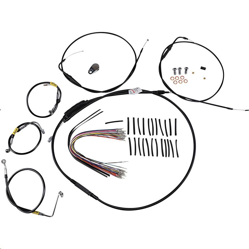 Extended Cable/Brake Line Kit for 13in. Ape Handlebars - Black