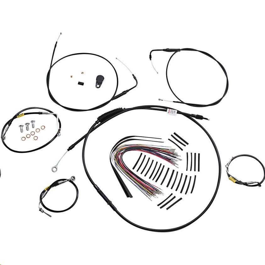 Extended Cable/Brake Line Kit for 13in. Ape Handlebars - Black