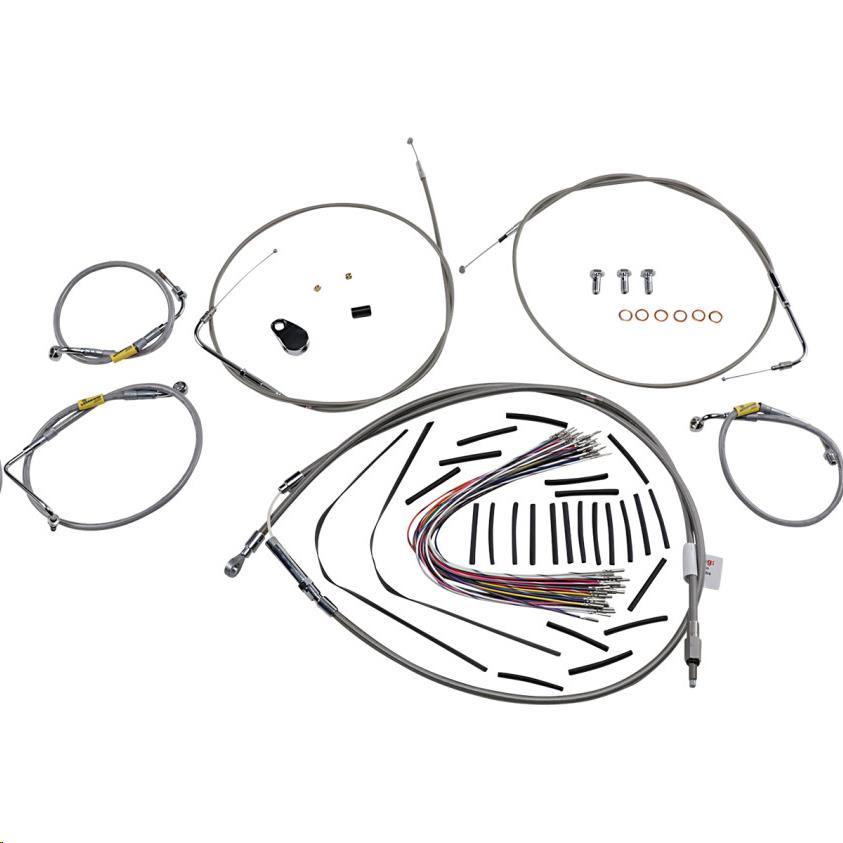 Extended Cable/Brake Line Kit for 13in. Gorilla Handlebars - Stainless Steel