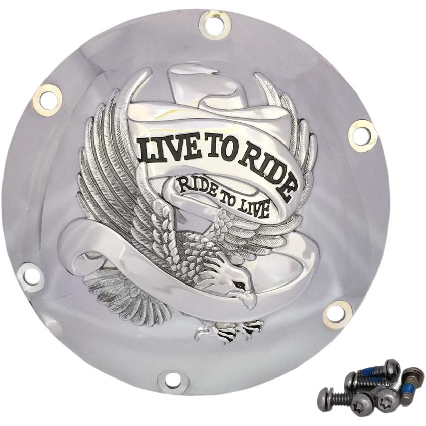Live to Ride Derby Cover - Chrome