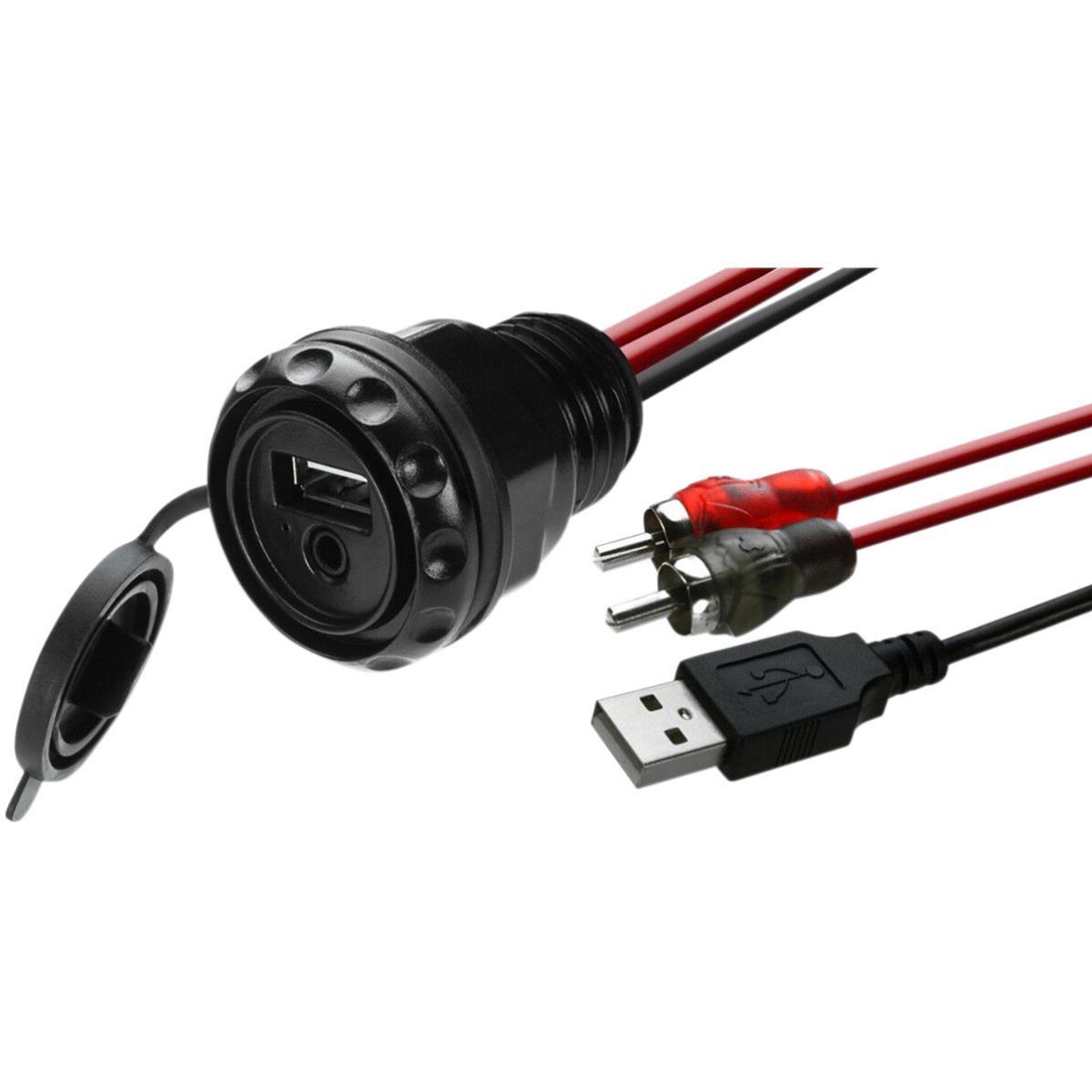 Dash-Mounted USB and Aux Input Plug