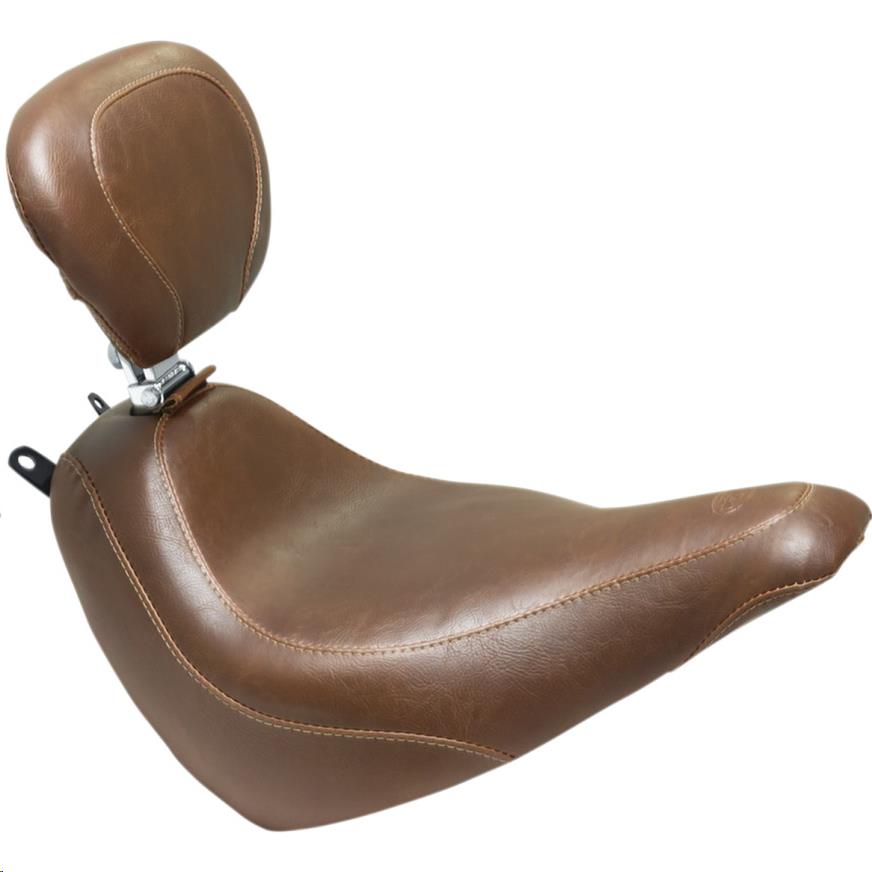 Wide Tripper Solo Seat with Driver Backrest - Vintage - Brown