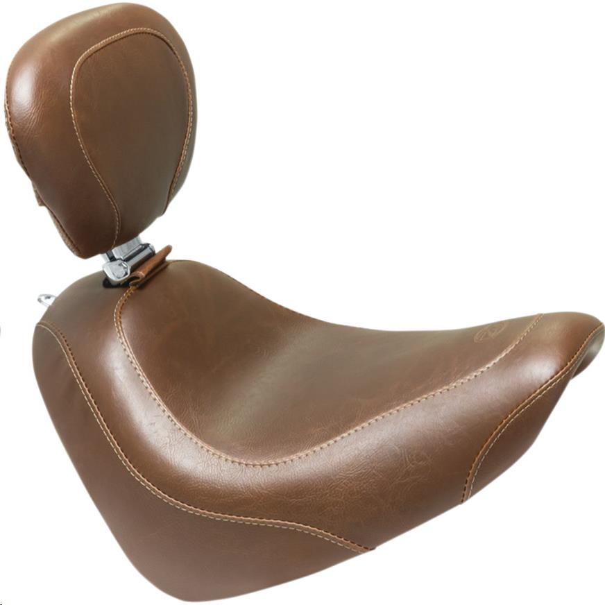 Wide Tripper Solo Seat with Driver Backrest - Vintage - Brown