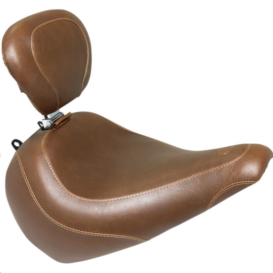 Wide Tripper Solo Seat with Driver Backrest - Vintage - Brown