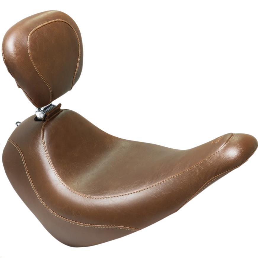 Wide Tripper Solo Seat with Driver Backrest - Vintage - Brown