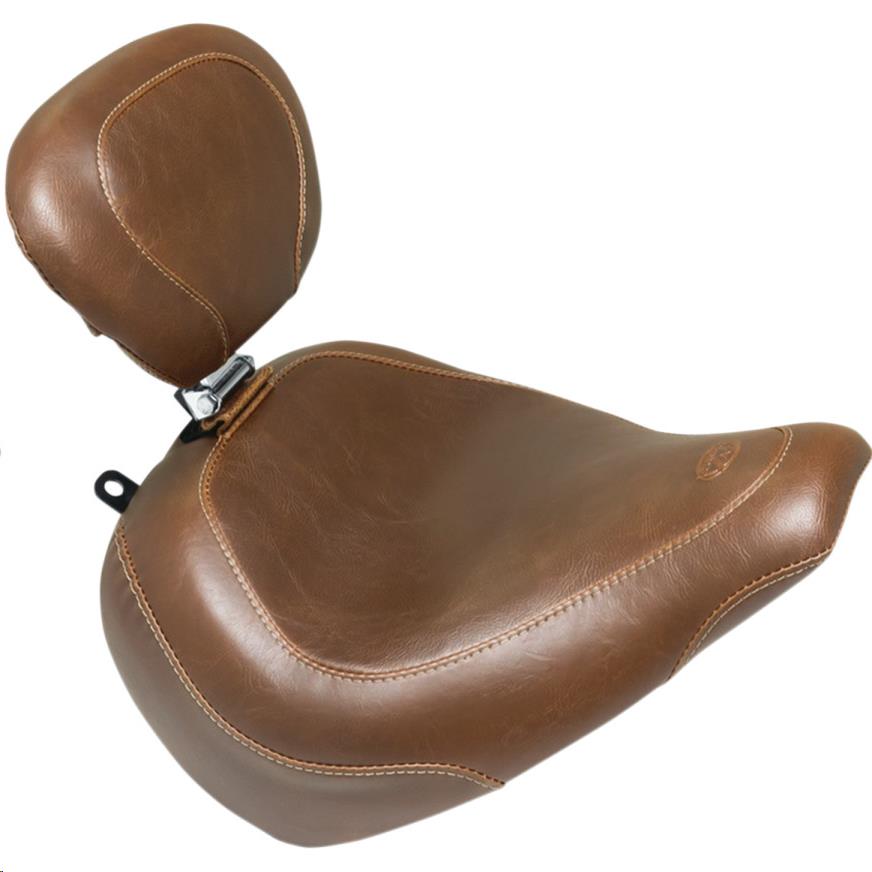 Wide Tripper Solo Seat with Driver Backrest - Vintage - Brown