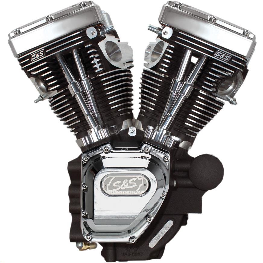 T143 Long Block Engine - Wrinkle Black/Chrome