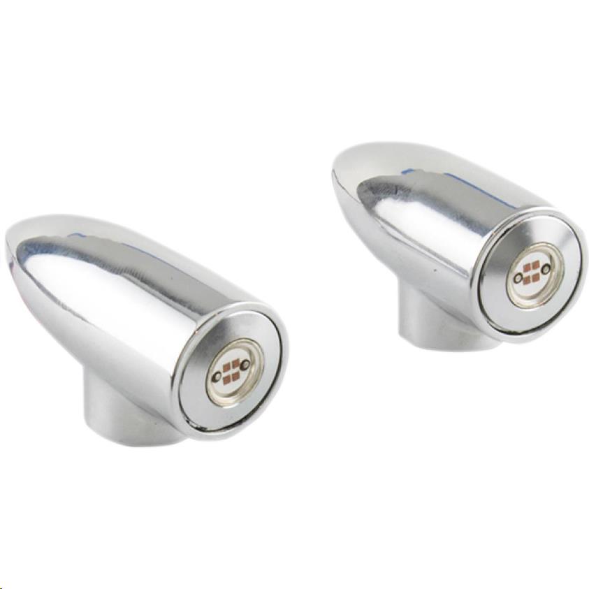 Lightning Bullet LED Marker Lights - Front - Chrome - Amber LED