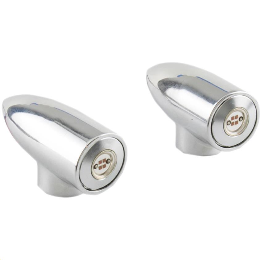 Lightning Bullet LED Marker Lights - Rear - Chrome - Red LED