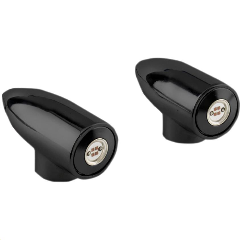 Lightning Bullet LED Marker Lights - Rear - Gloss Black - Red LED