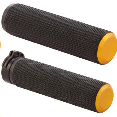 Fusion Series Grips - Knurled - Gold Anodized