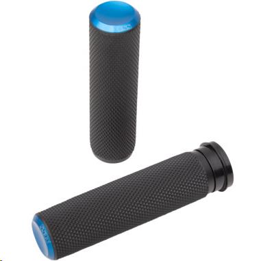 Fusion Series Grips - Knurled - Blue Anodized