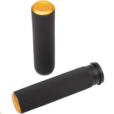 Fusion Series Grips - Knurled - Gold Anodized