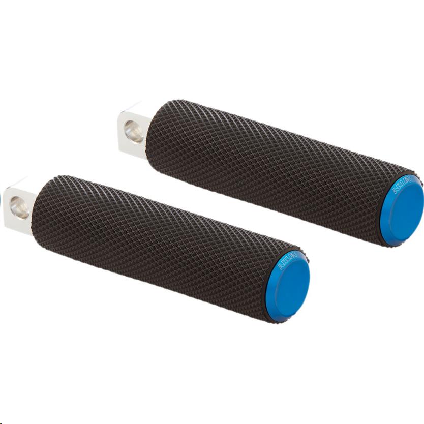 Fusion Passenger Footpegs - Knurled - Blue
