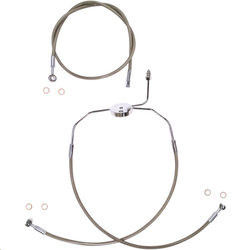 Black Coated XR Stainless Front Brakeline Kit with Black Fittings - 22in. Total Length