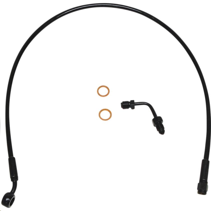 Black Coated XR Stainless Upper Front Brakeline Kit with Black Fittings  - 22in. Total Length