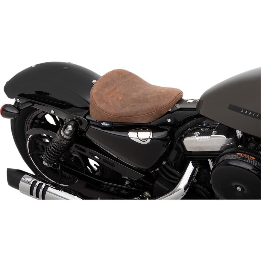 Bobber-Style Solo Seat - Distressed Brown Leather