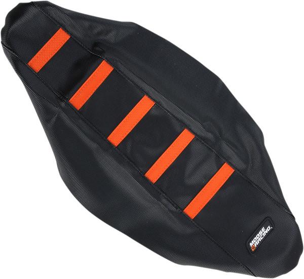 Ribbed Seat Cover - Black/Orange Ribbed