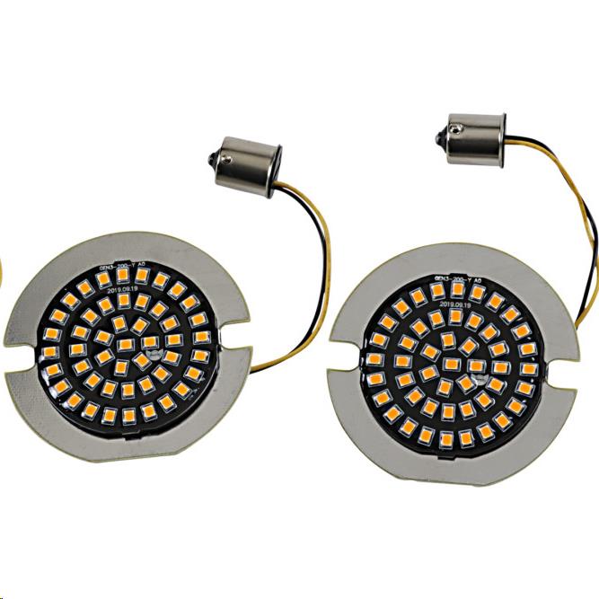 LED Inserts for Bullet Style Turn Signals with 1156 Contact Base - Amber