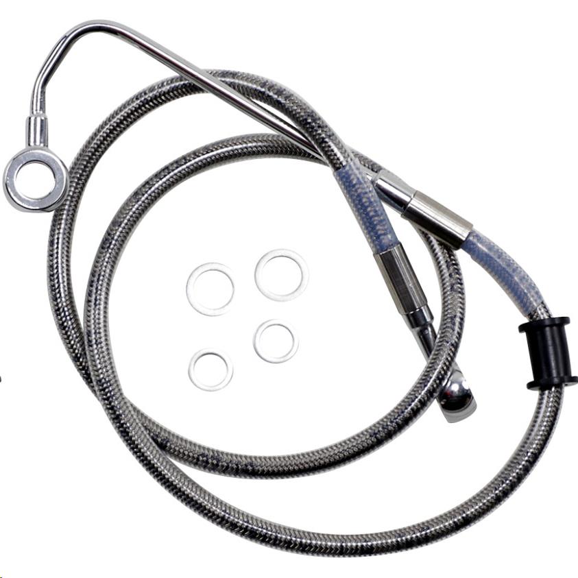 Standard Length Upper Front Stainless Steel Brake Line Kit - Clear