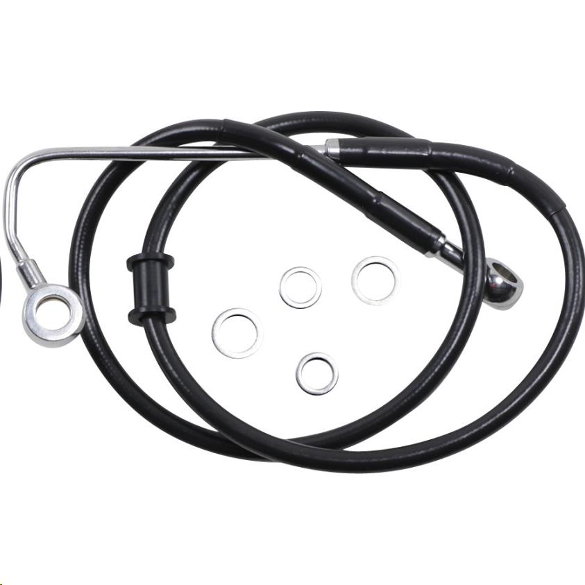 Standard Length Front Stainless Steel Brake Line Kit - Black Vinyl