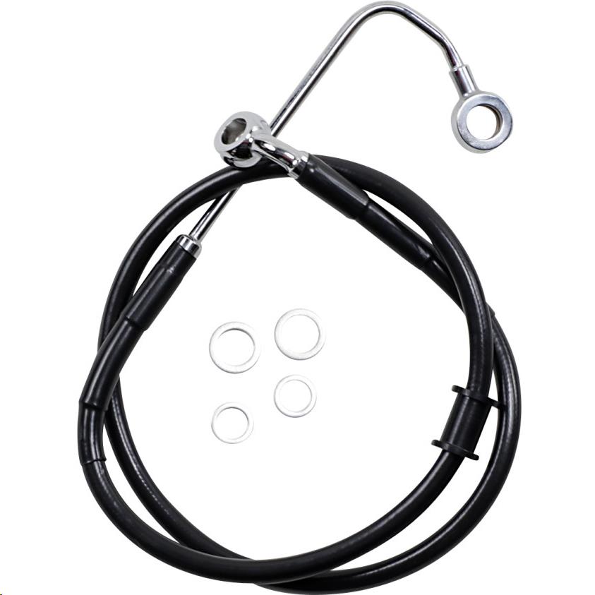 Standard Length Front Stainless Steel Brake Line Kit - Black Vinyl