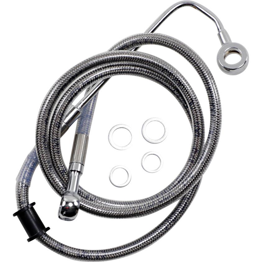Extended Stainless Steel Front Brake Line Kit - Clear Coated - 40 3/4in.