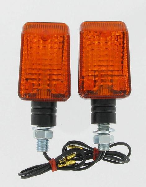 DOT Approved Halogen Mini-Stalk Turn Signals - Black with Amber Lens