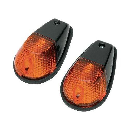 Flush Mount Marker Lights - Black/Amber Lens - Single Filament