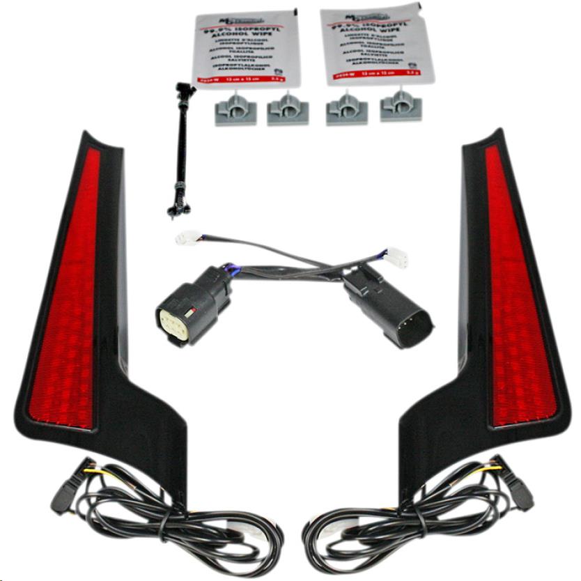 Fascia LED Panel - Gloss Black With Red Lens