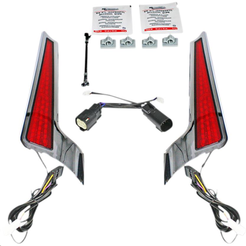 Fascia LED Panel - Chrome With Red Lens