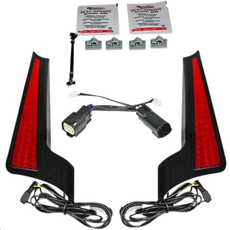 Fascia LED Panel - Gloss Black With Red Lens