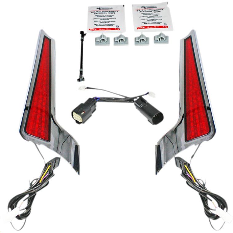 Fascia LED Panel - Chrome With Red Lens