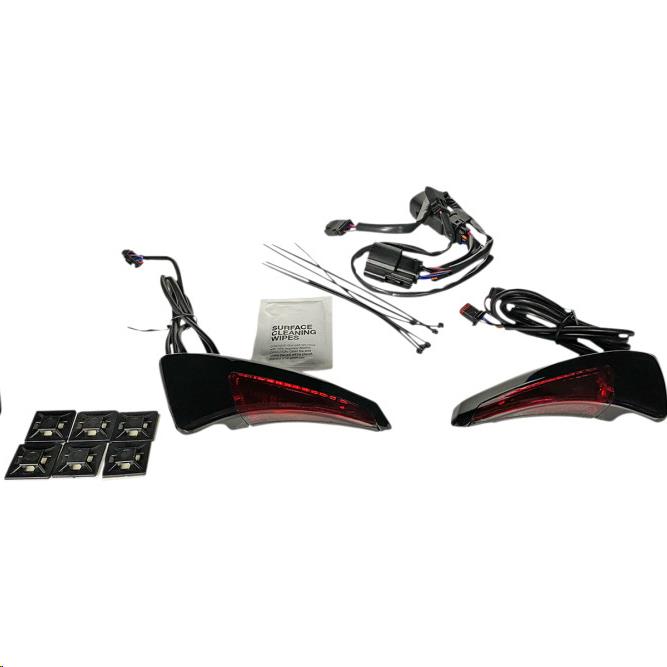 Tour-Pak Backrest LED - Black With Red Lens