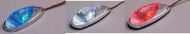 LED Flush-Mount Mini Marker Lights - Adhesive - Chrome/Blue LED