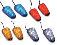 LED Mini Triangle Marker Lights - Chrome/Amber Lens