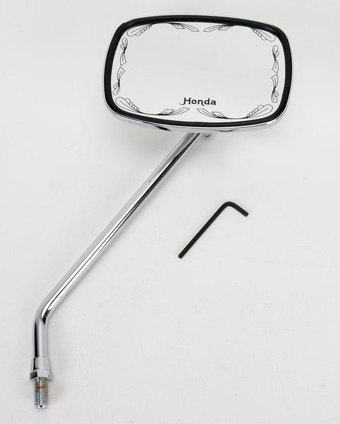 Universal Scrolled Mirror - Honda, 10mm Thread - Either