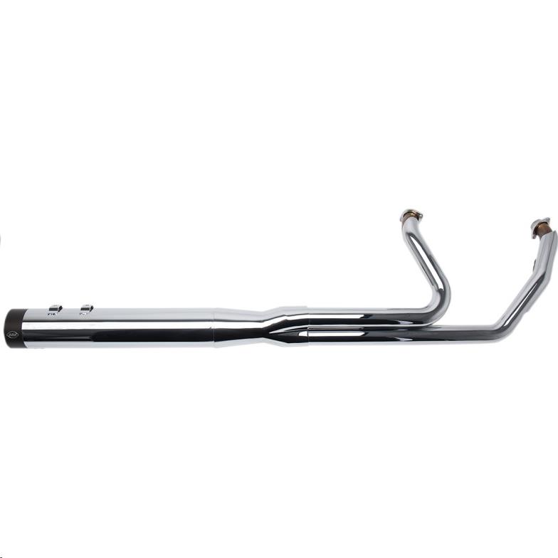 Sidewinder 2-Into-1 Exhaust System - Chrome with Black Highlighted Machined End Cap