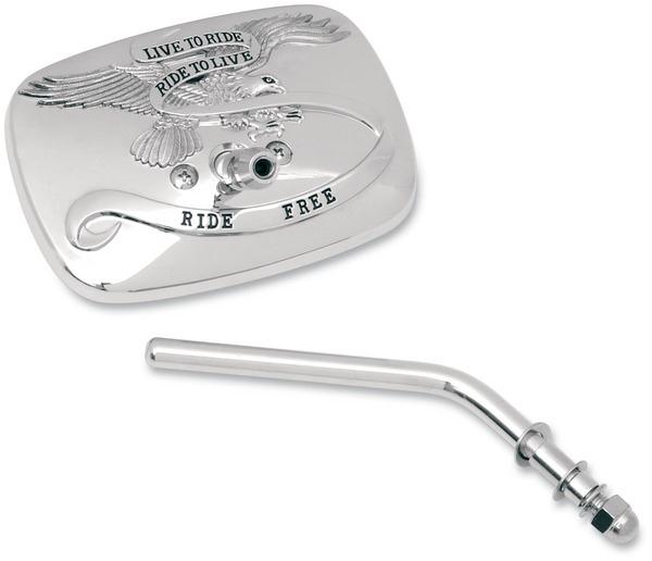 Live To Ride Custom Mirror - Chrome, Left
