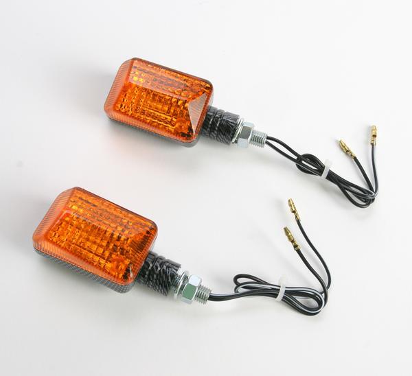 DOT Approved Halogen Mini-Stalk Turn Signals - Carbon Fiber with Amber Lens
